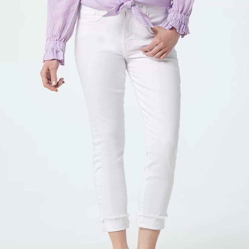 Jen7 by 7 for All Mankind Crop Skinny Jeans - White